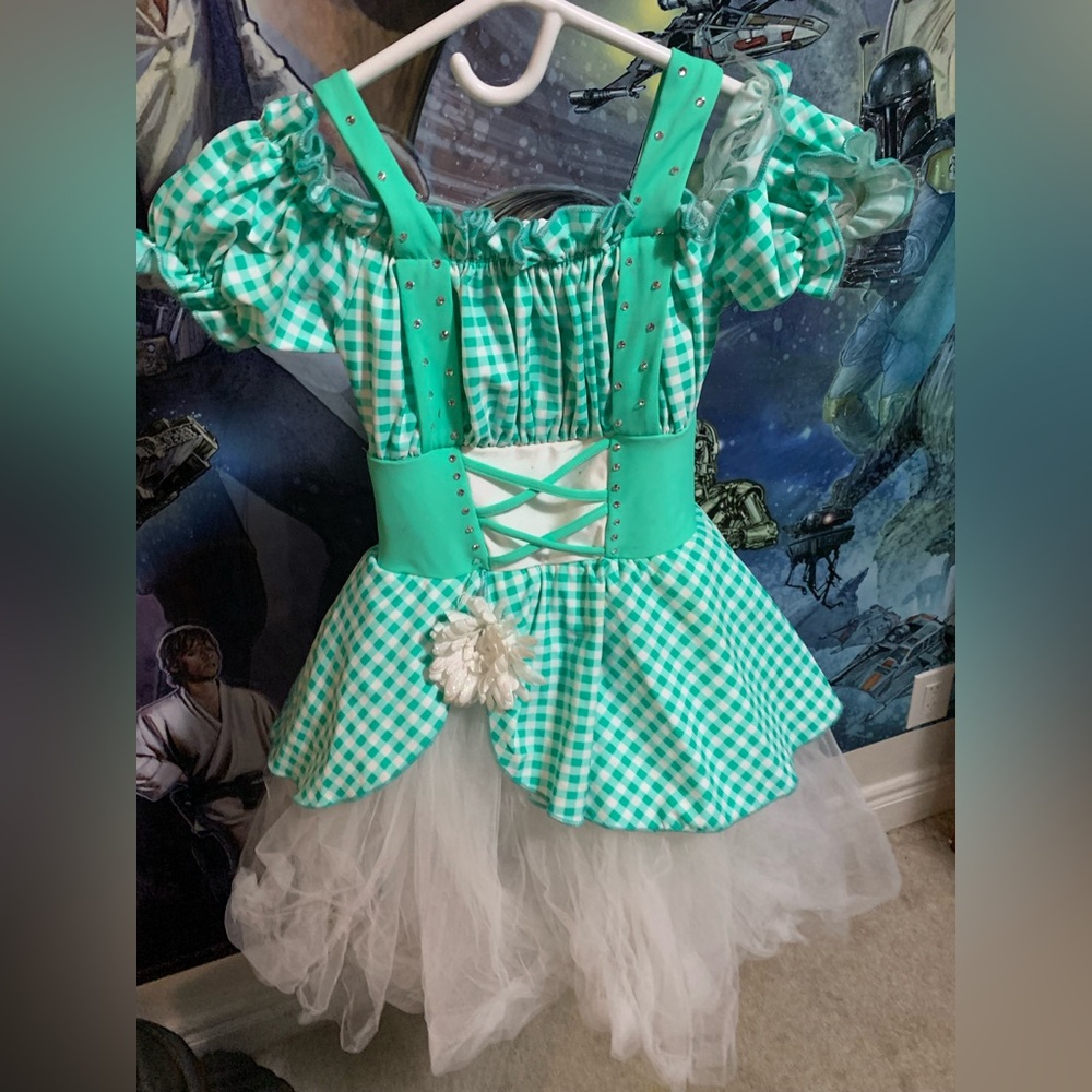 Green Gingham Kids Costume